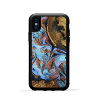 iPhone Xs Wood Phone Case - Gunnar (Teal & Gold, 801915)