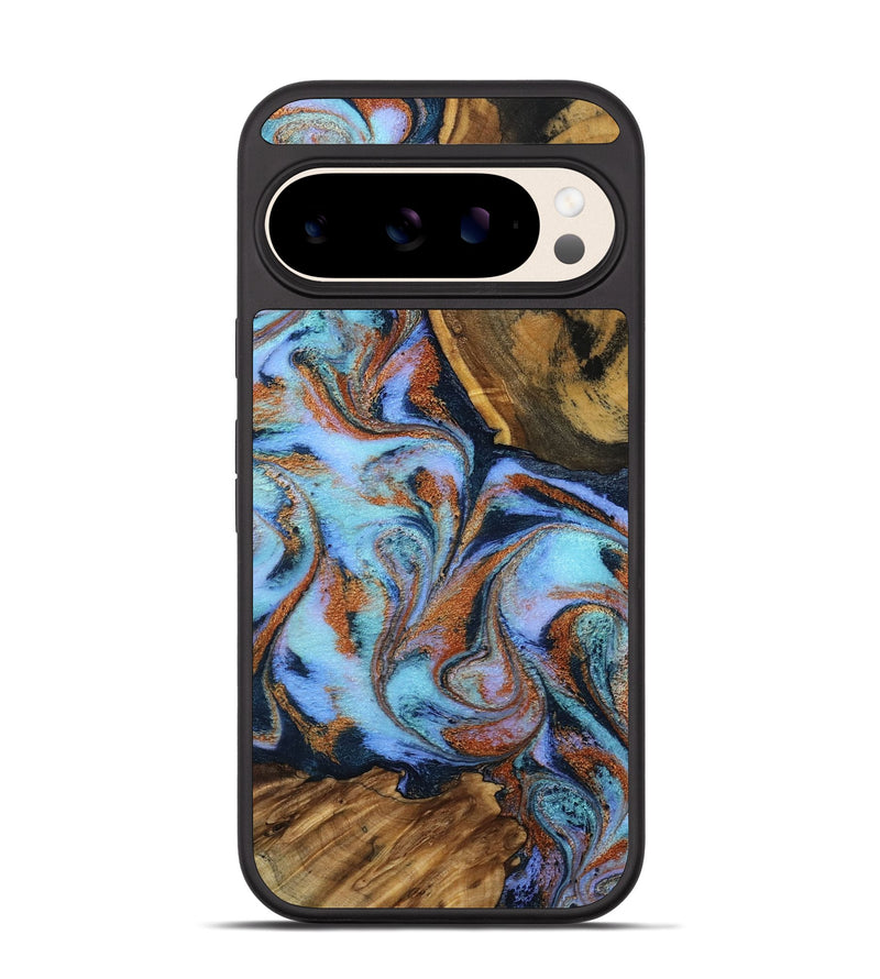 Pixel 10 Wood Phone Case - Gunnar (Teal & Gold, 801915)