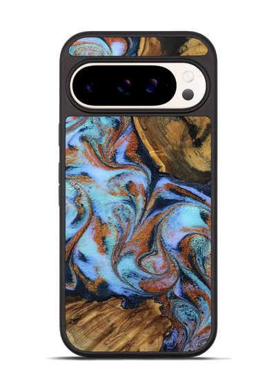 Pixel 9 Wood Phone Case - Gunnar (Teal & Gold, 801915)