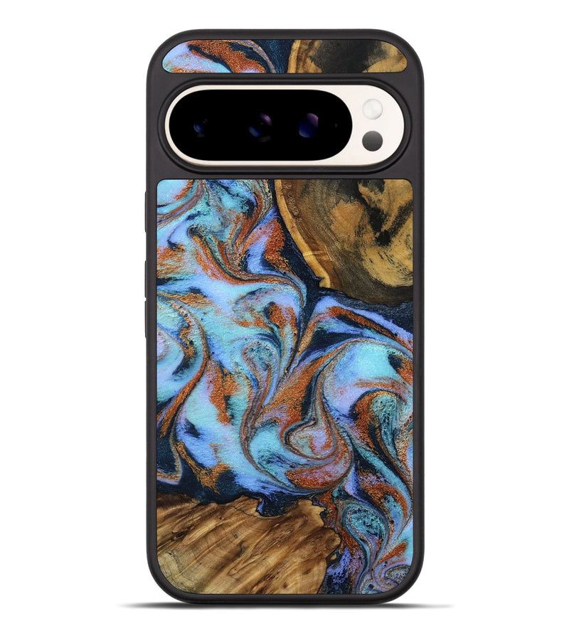 Pixel 9 Pro XL Wood Phone Case - Gunnar (Teal & Gold, 801915)