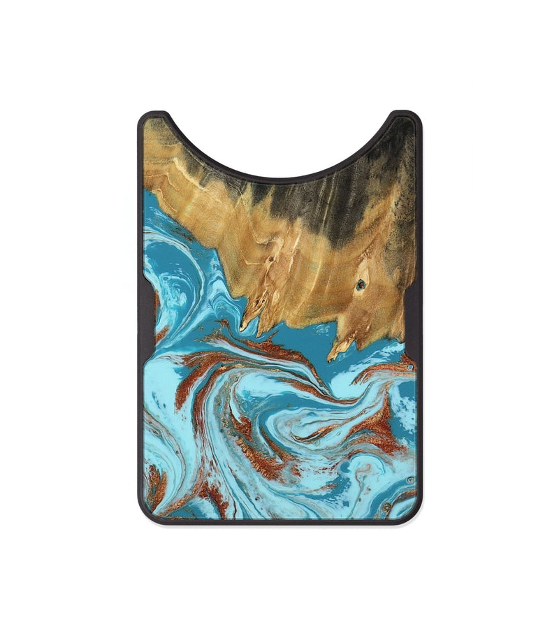 Alloy Wood Wallet - Zhuri (Teal & Gold, 801916)