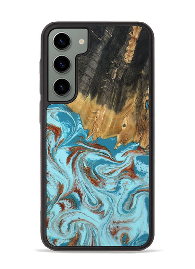 Galaxy S23 Plus Wood Phone Case - Zhuri (Teal & Gold, 801916)