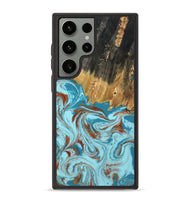Galaxy S23 Ultra Wood Phone Case - Zhuri (Teal & Gold, 801916)
