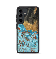 Galaxy S24 Wood Phone Case - Zhuri (Teal & Gold, 801916)