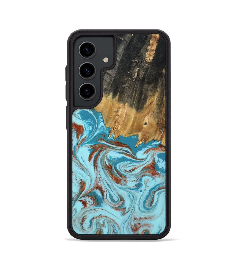 Galaxy S24 Wood Phone Case - Zhuri (Teal & Gold, 801916)