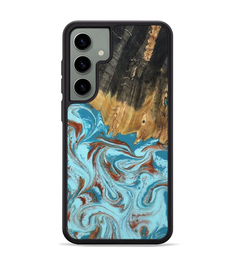 Galaxy S24 Plus Wood Phone Case - Zhuri (Teal & Gold, 801916)