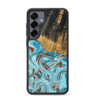 Galaxy S25 Plus Wood Phone Case - Zhuri (Teal & Gold, 801916)