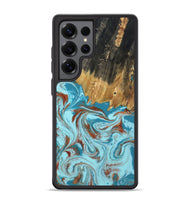 Galaxy S25 Ultra Wood Phone Case - Zhuri (Teal & Gold, 801916)