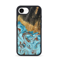 iPhone 16e Wood Phone Case - Zhuri (Teal & Gold, 801916)