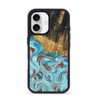 iPhone 17 Wood Phone Case - Zhuri (Teal & Gold, 801916)