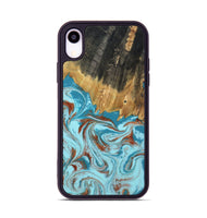 iPhone Xr Wood Phone Case - Zhuri (Teal & Gold, 801916)
