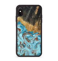 iPhone Xs Max Wood Phone Case - Zhuri (Teal & Gold, 801916)
