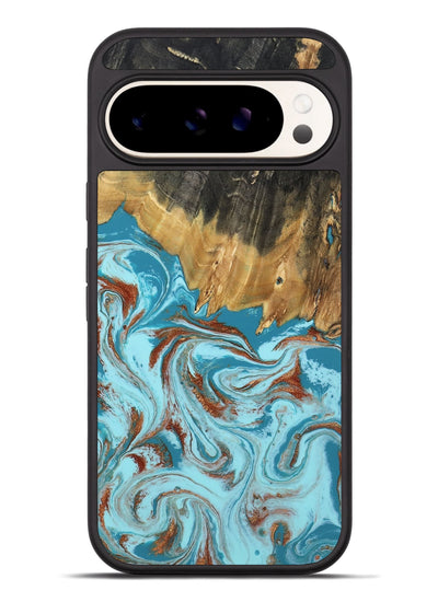 Pixel 9 Pro XL Wood Phone Case - Zhuri (Teal & Gold, 801916)