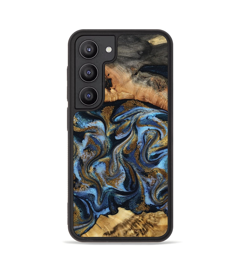 Galaxy S23 Wood Phone Case - Yael (Teal & Gold, 801917)