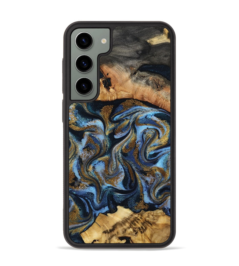 Galaxy S23 Plus Wood Phone Case - Yael (Teal & Gold, 801917)
