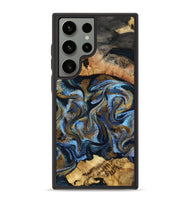 Galaxy S23 Ultra Wood Phone Case - Yael (Teal & Gold, 801917)