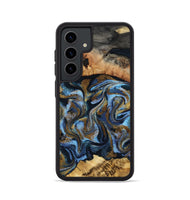 Galaxy S24 Wood Phone Case - Yael (Teal & Gold, 801917)