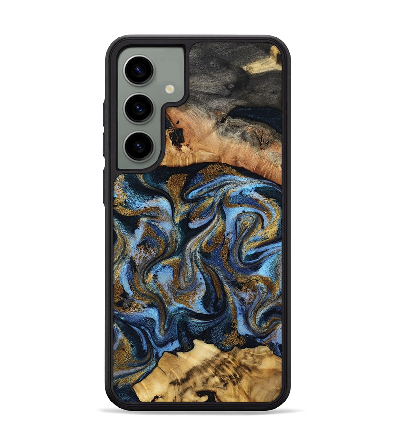 Galaxy S24 Plus Wood Phone Case - Yael (Teal & Gold, 801917)