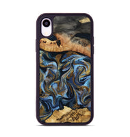 iPhone Xr Wood Phone Case - Yael (Teal & Gold, 801917)