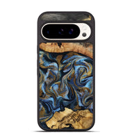 Pixel 9 Pro Wood Phone Case - Yael (Teal & Gold, 801917)