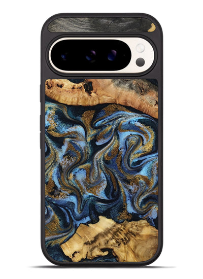 Pixel 9 Pro XL Wood Phone Case - Yael (Teal & Gold, 801917)