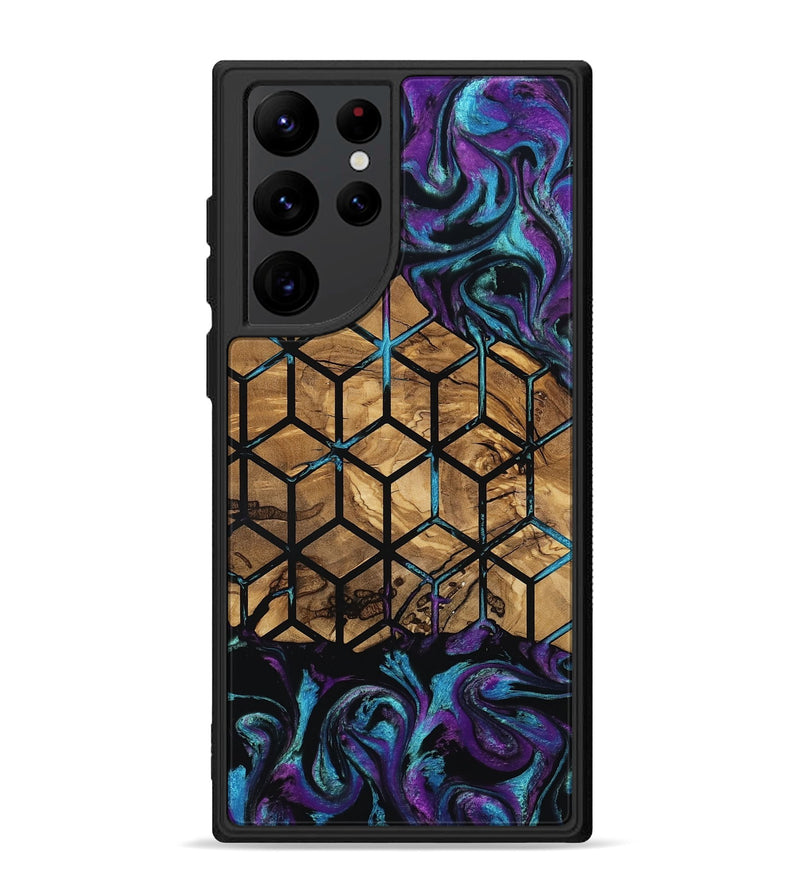 Galaxy S22 Ultra Wood Phone Case - Diamond (Pattern, 801922)