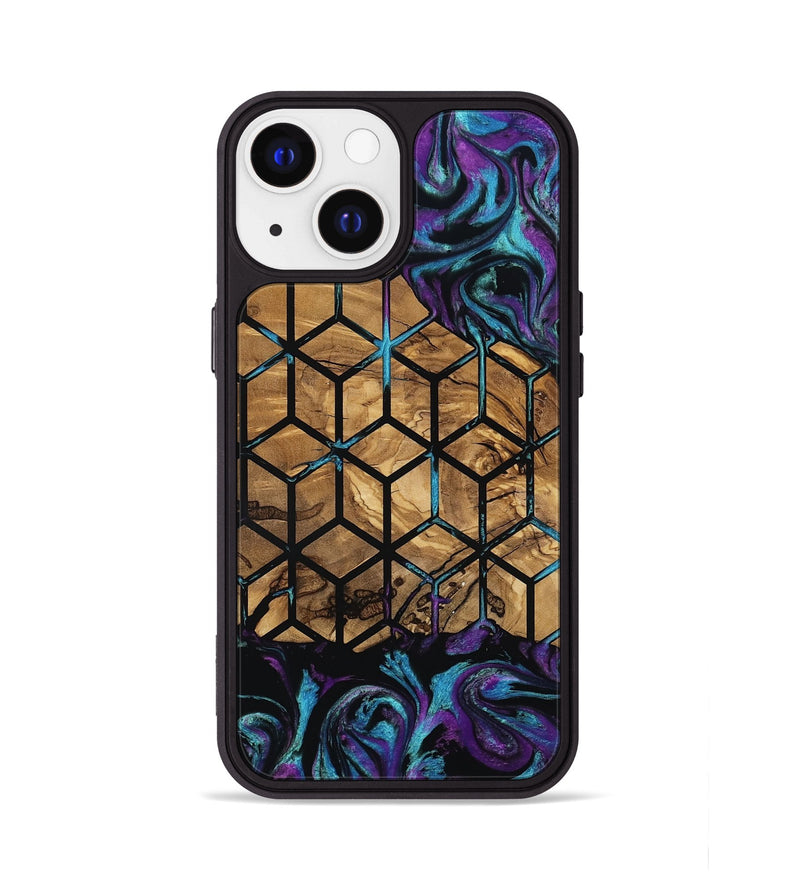 iPhone 13 Wood Phone Case - Diamond (Pattern, 801922)