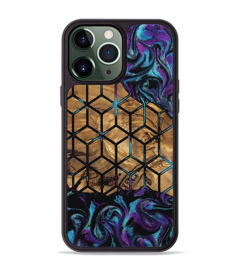 iPhone 13 Pro Max Wood Phone Case - Diamond (Pattern, 801922)