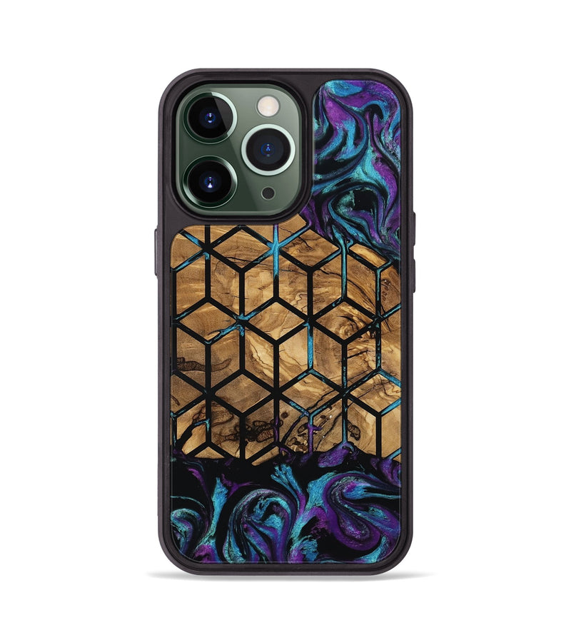 iPhone 13 Pro Wood Phone Case - Diamond (Pattern, 801922)