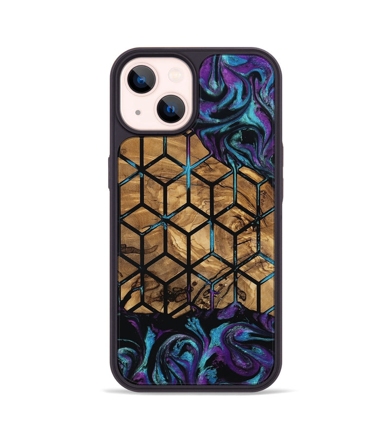 iPhone 14 Wood Phone Case - Diamond (Pattern, 801922)