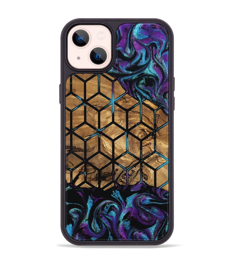 iPhone 14 Plus Wood Phone Case - Diamond (Pattern, 801922)