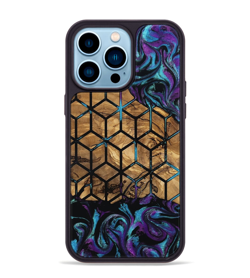 iPhone 14 Pro Max Wood Phone Case - Diamond (Pattern, 801922)