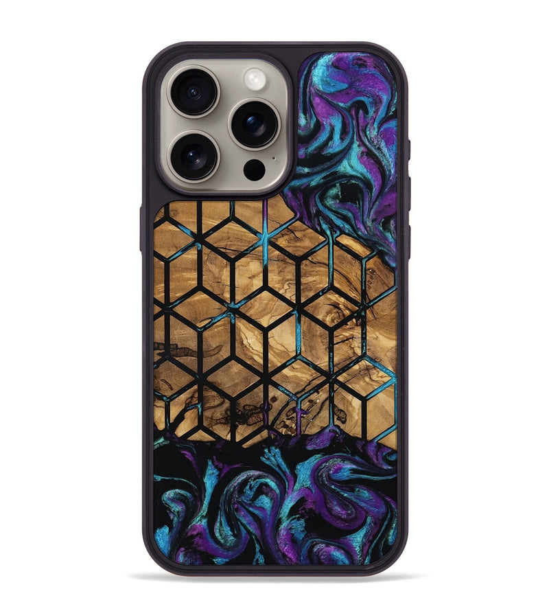 iPhone 15 Pro Max Wood Phone Case - Diamond (Pattern, 801922)