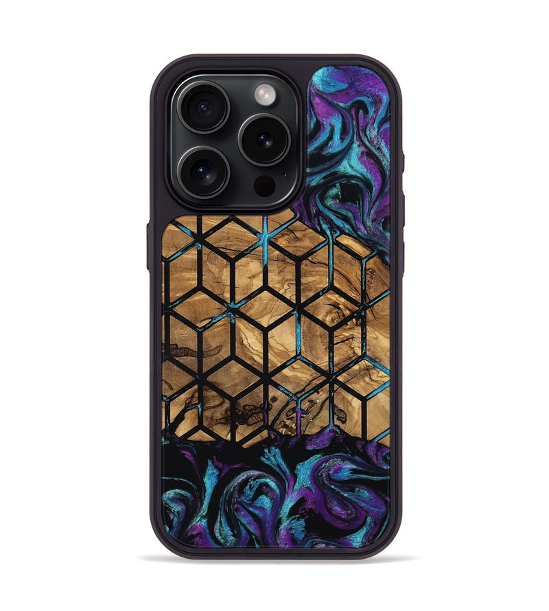 iPhone 15 Pro Wood Phone Case - Diamond (Pattern, 801922)