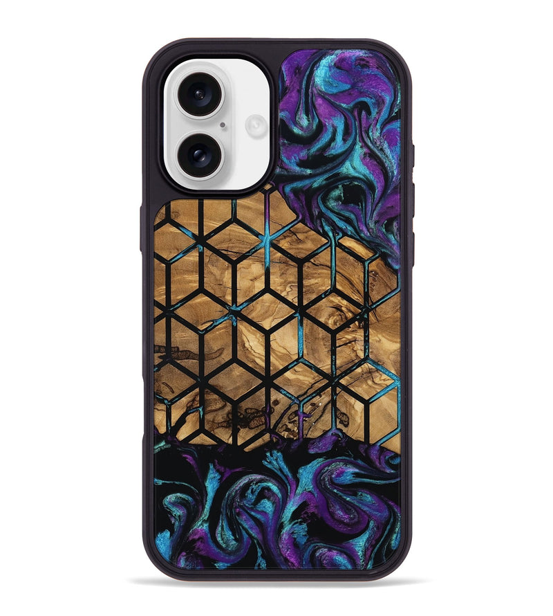 iPhone 16 Plus Wood Phone Case - Diamond (Pattern, 801922)