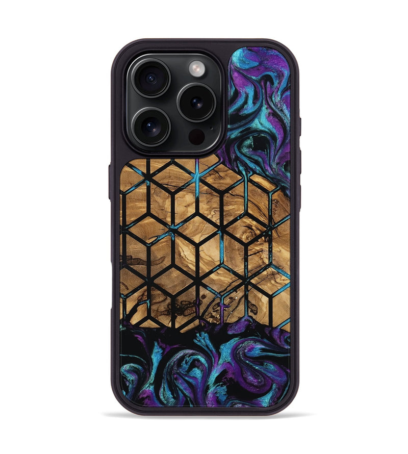 iPhone 16 Pro Wood Phone Case - Diamond (Pattern, 801922)