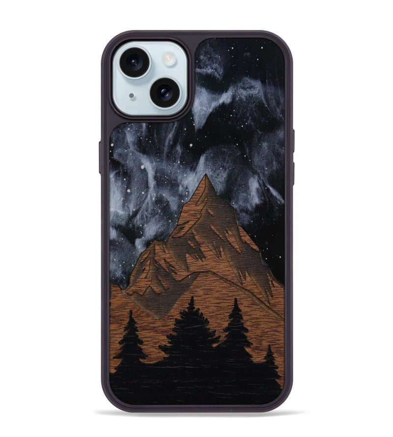 iPhone 15 Plus Wood Phone Case - Everest Silver (Curated)