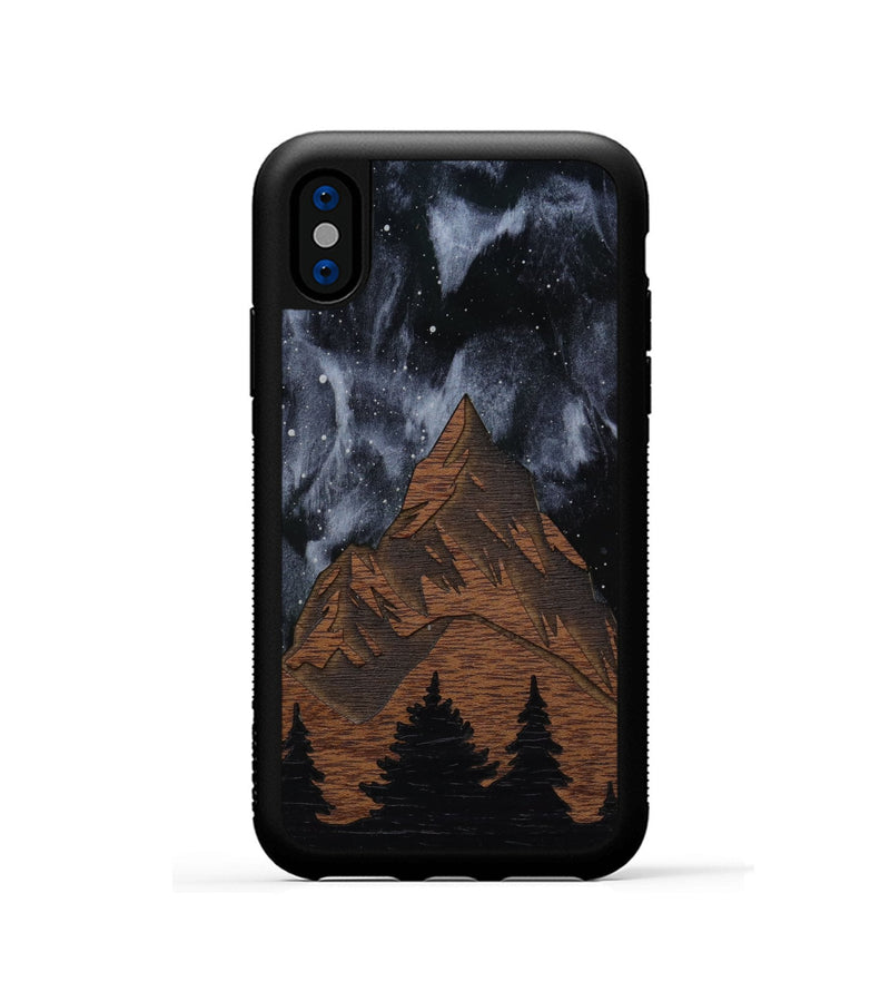 iPhone Xs Wood Phone Case - Everest Silver (Terrain)