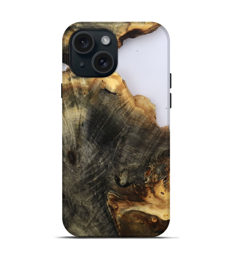 iPhone 15 Wood Live Edge Phone Case - Kenyon (Clear, 801947)