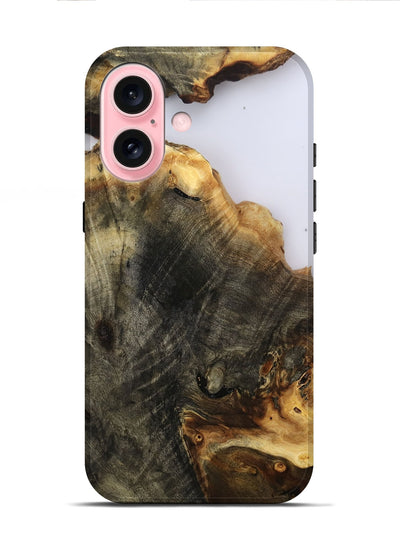 iPhone 16 Wood Live Edge Phone Case - Kenyon (Clear, 801947)