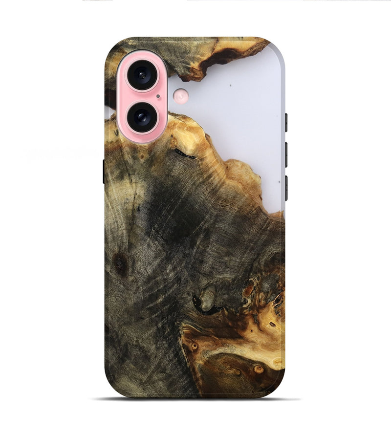 iPhone 16 Wood Live Edge Phone Case - Kenyon (Clear, 801947)
