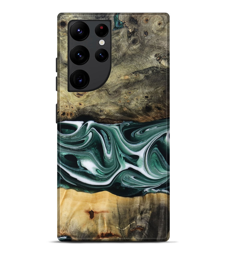 Galaxy S22 Ultra Wood Live Edge Phone Case - Samatha (Green, 801951)