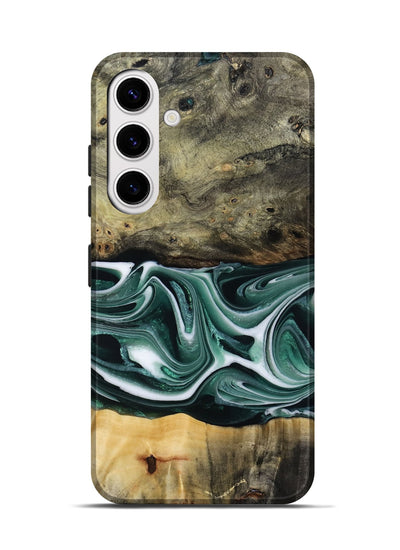 Galaxy S25 Wood Live Edge Phone Case - Samatha (Green, 801951)