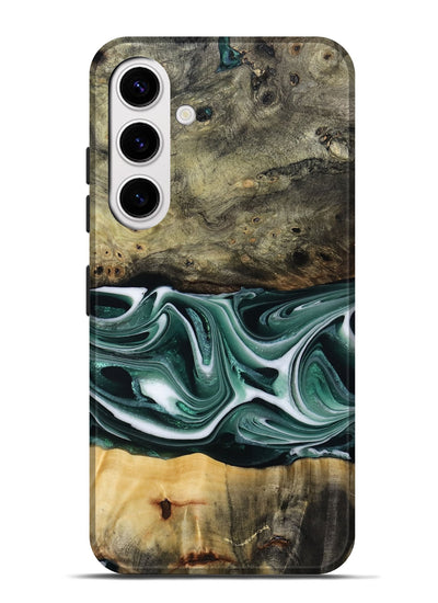 Galaxy S25 Plus Wood Live Edge Phone Case - Samatha (Green, 801951)
