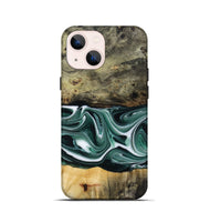 iPhone 13 mini Wood Live Edge Phone Case - Samatha (Green, 801951)