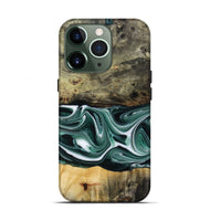 iPhone 13 Pro Wood Live Edge Phone Case - Samatha (Green, 801951)