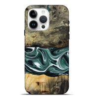 iPhone 15 Pro Max Wood Live Edge Phone Case - Samatha (Green, 801951)