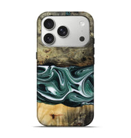 iPhone 17 Pro Wood Live Edge Phone Case - Samatha (Green, 801951)