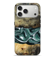iPhone 17 Pro Max Wood Live Edge Phone Case - Samatha (Green, 801951)
