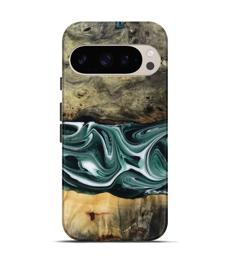 Pixel 10 Wood Live Edge Phone Case - Samatha (Green, 801951)